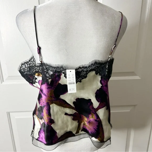 NWT J.Crew Lace-trim camisole top in iris floral (size M) - Picture 6 of 8